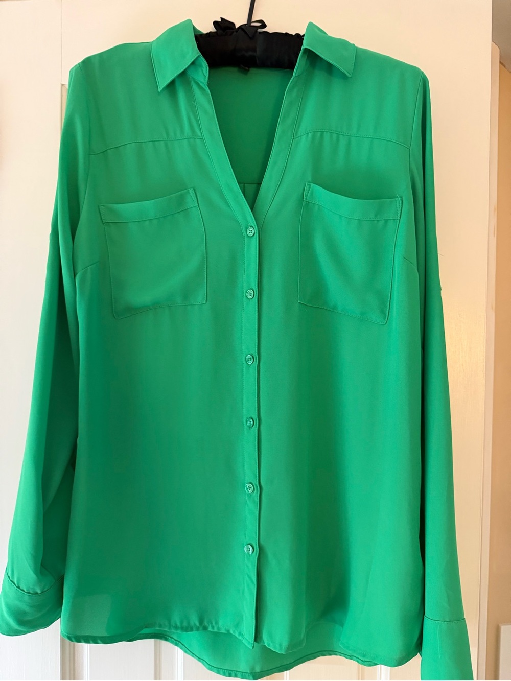 Express Bright Green Button-Down Shirt